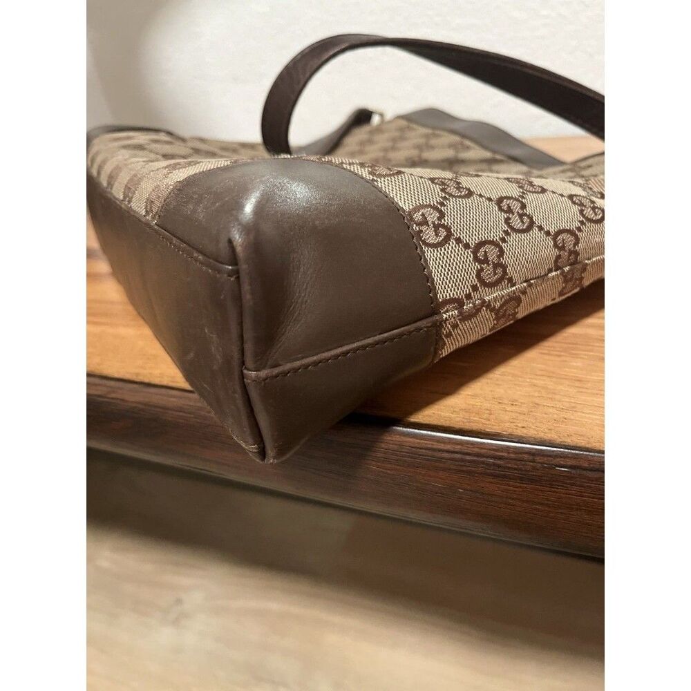 Auth Gucci Jackie GG Canvas Leather Beige Dark Brown One Shoulder Bag - Picture 10 of 10